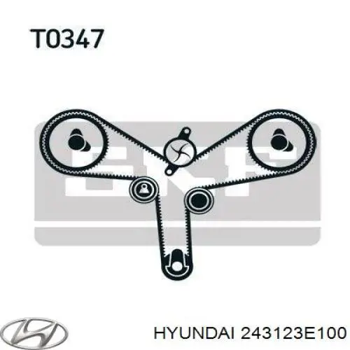 Do koszyka 243123E100 Hyundai/Kia Pasek rozrządu