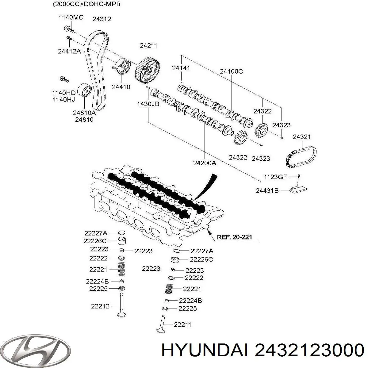 2432123011 Hyundai/Kia Łańcuch rozrządu