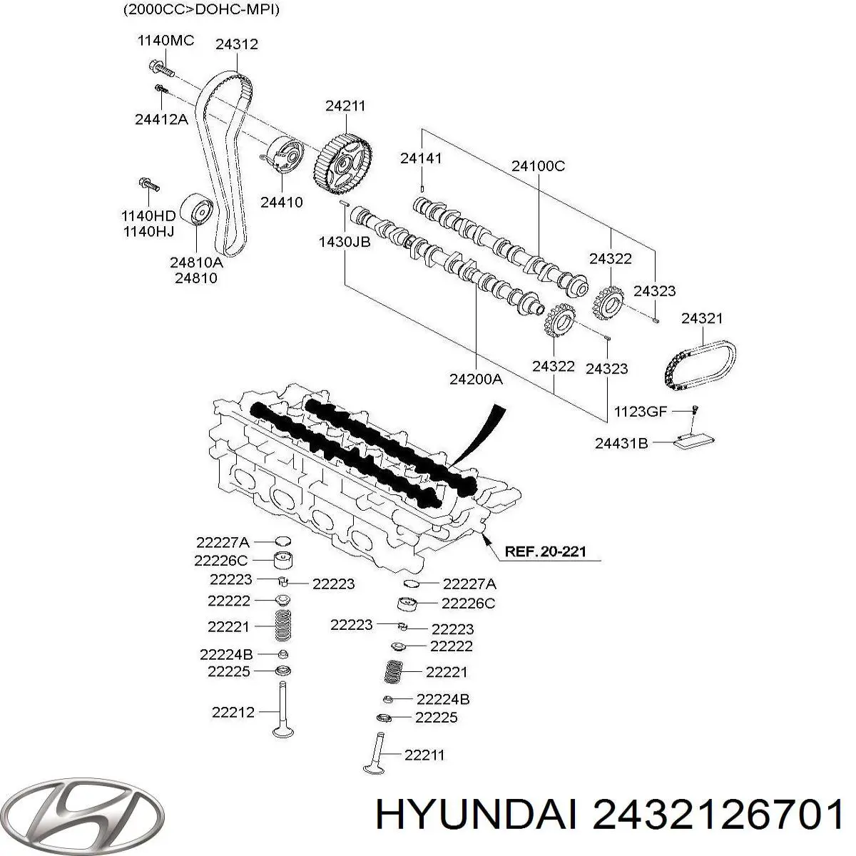Łańcuch rozrządu Hyundai/Kia 2432126701 cena, od 271,78 USD