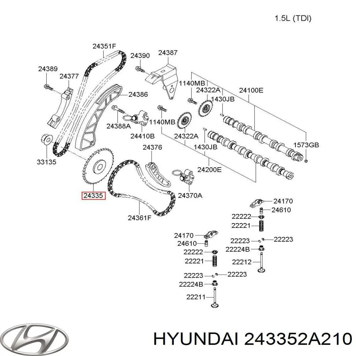 Koło zębate walcowe pompy wtryskowej Hyundai I30 (GDH)