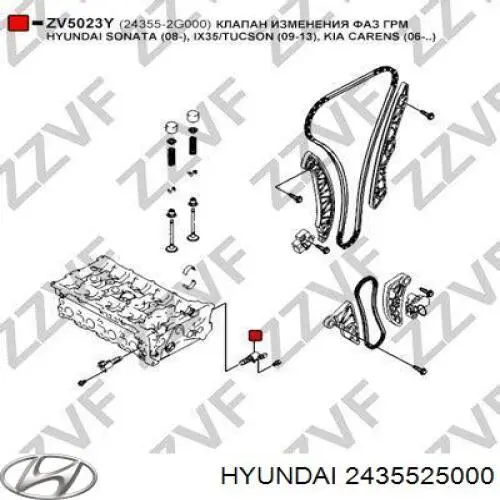 Zawór regulacji ciśnienia oleju Hyundai/Kia 2435525000 cena, od 27,74 USD