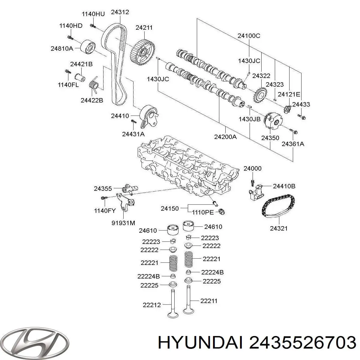 Do koszyka 2435526703 Hyundai/Kia Zawór regulacji ciśnienia oleju