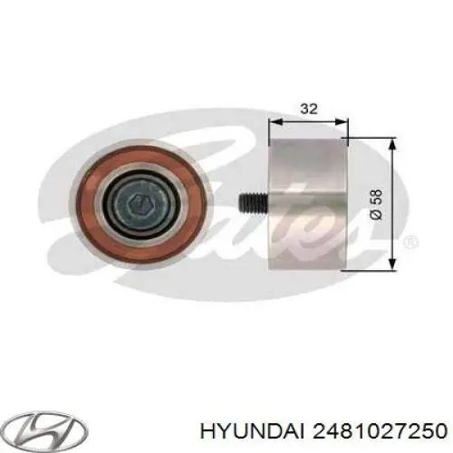 Do koszyka 2481027250 Hyundai/Kia Rolka prowadząca kierunkowa paska rozrządu