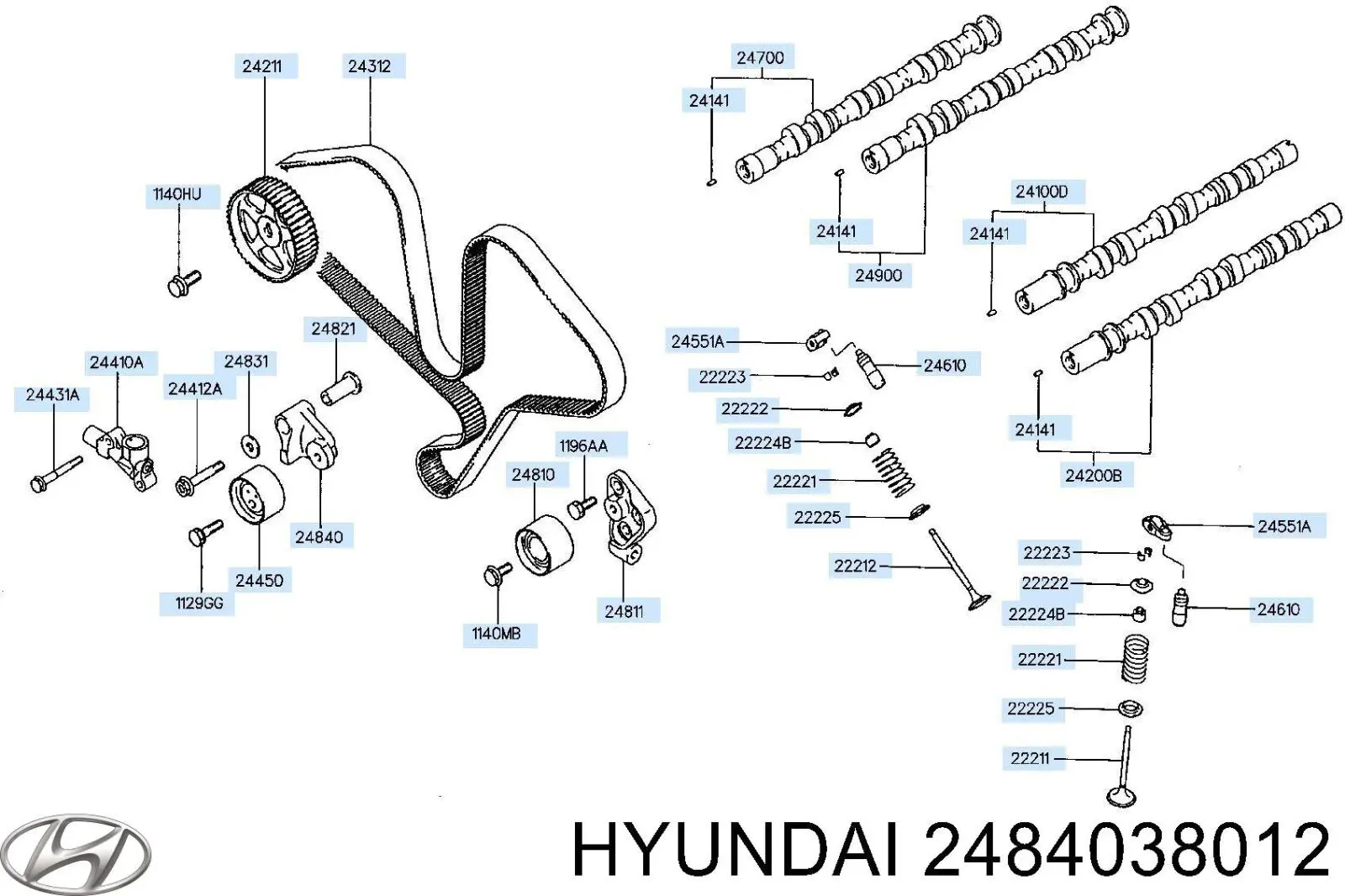 2484038012 Hyundai/Kia Napinacz paska rozrządu