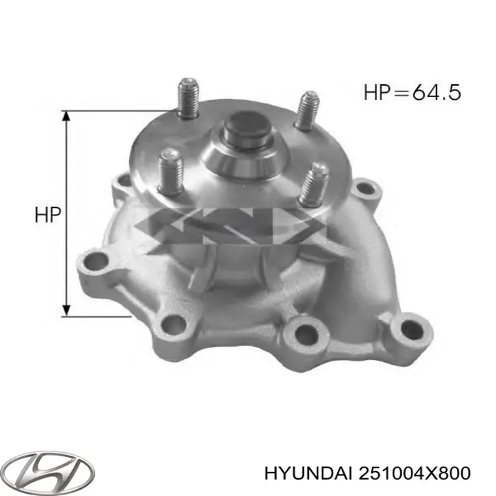 Do koszyka 251004X800 Hyundai/Kia Pompa chłodząca wodna