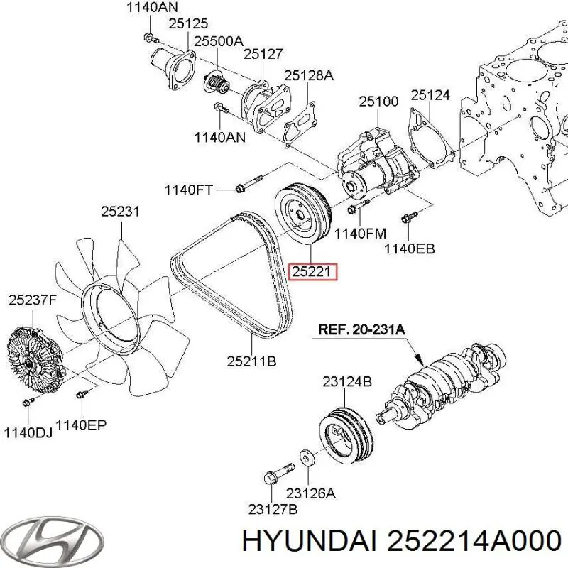  Koło pasowe pompy wodnej KIA Sorento 1