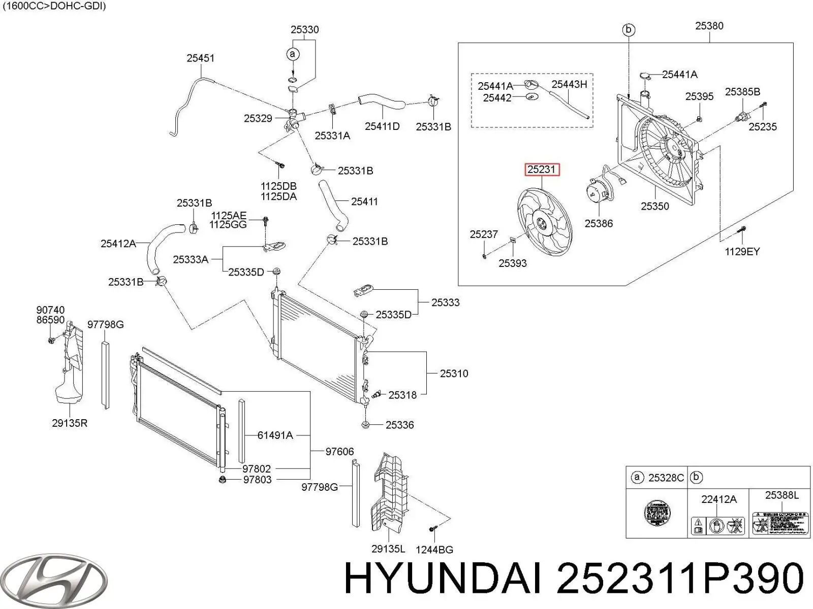 Wentylator (wirnik) chłodnicy Hyundai/Kia 252311P390 cena, od 29,05 USD
