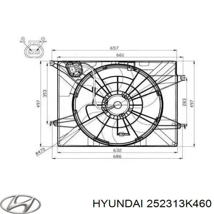 Wentylator (wirnik) chłodnicy Hyundai/Kia 252313K460 cena, od 139,61 USD