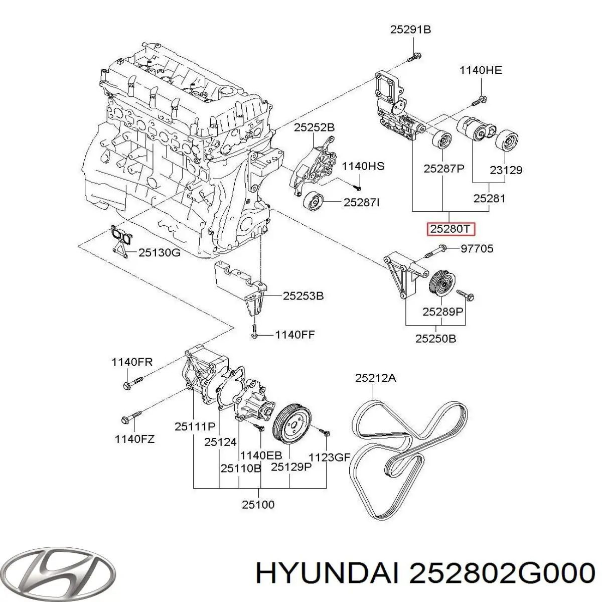 Napinacz paska napędowego Hyundai/Kia 252802G000 cena, od 34,38 USD
