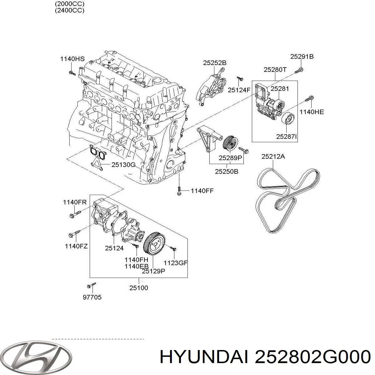 252802G000 Hyundai/Kia napinacz paska napędowego