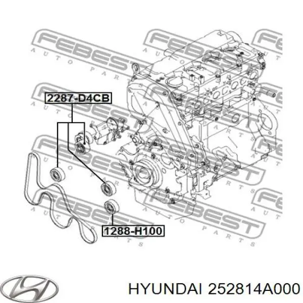 Do koszyka 252814A000 Hyundai/Kia Napinacz paska napędowego