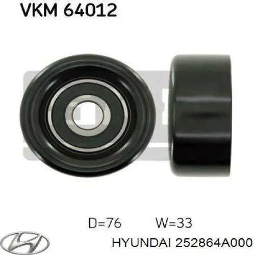 Rolka napinacza paska napędowego 252864A000 Hyundai/Kia