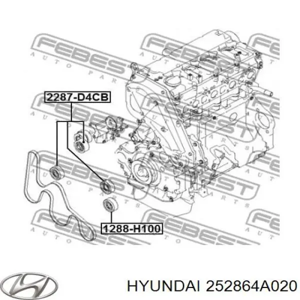 Rolka prowadząca, kierunkowa paska napędowego Hyundai/Kia 252864A020 cena, od 19,43 USD