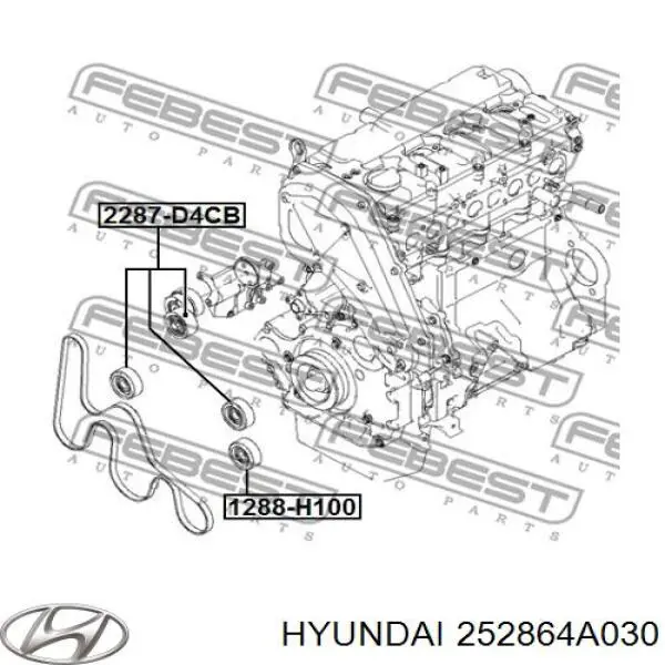 Do koszyka 252864A030 Hyundai/Kia Rolka napinacza paska napędowego