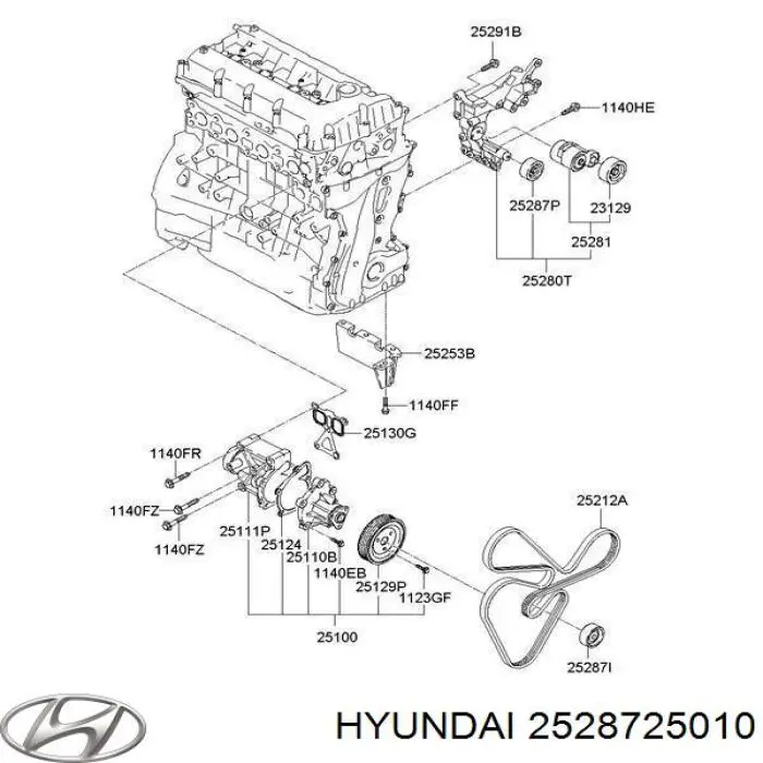 2528725010 Hyundai/Kia rolka prowadząca, kierunkowa paska napędowego