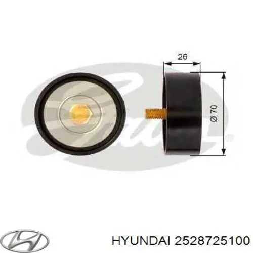 Do koszyka 2528725100 Hyundai/Kia Rolka prowadząca, kierunkowa paska napędowego