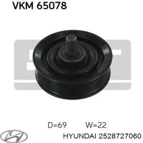 Rolka prowadząca, kierunkowa paska napędowego Hyundai/Kia 2528727060 cena, od 34,98 USD