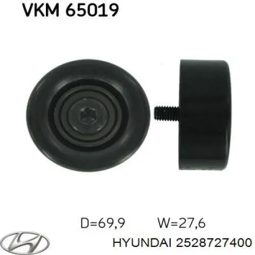 Do koszyka 2528727400 Hyundai/Kia Rolka prowadząca, kierunkowa paska napędowego