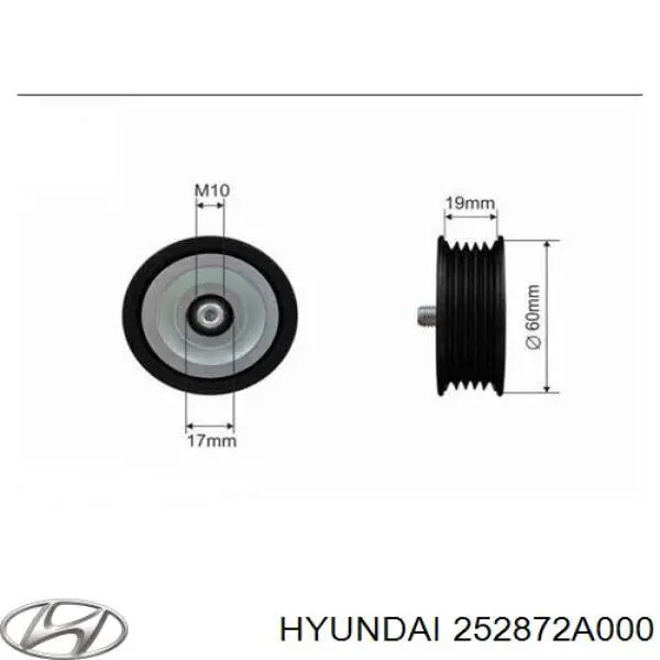 Rolka prowadząca, kierunkowa paska napędowego Hyundai/Kia 252872A000 cena, od 16,60 USD