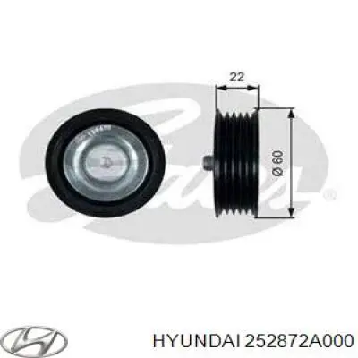 Do koszyka 252872A000 Hyundai/Kia Rolka prowadząca, kierunkowa paska napędowego