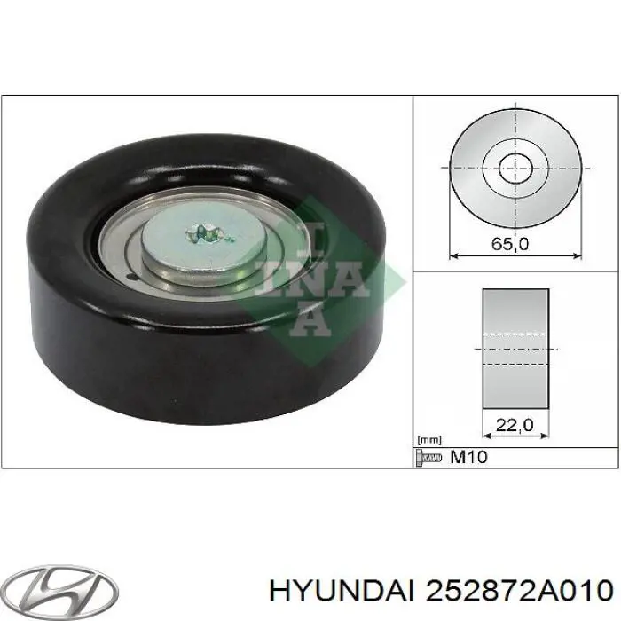 Rolka prowadząca, kierunkowa paska napędowego Hyundai/Kia 252872A010 cena, od 16,58 USD