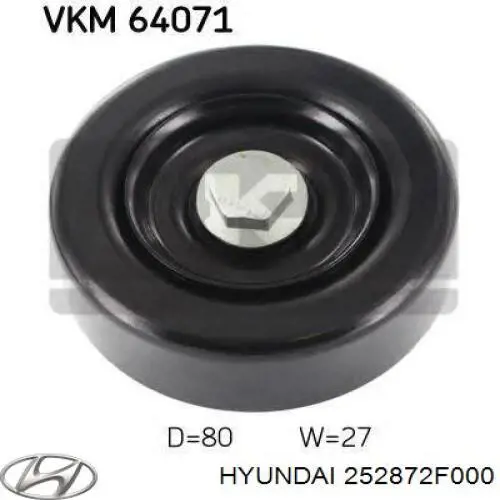 Rolka prowadząca kierunkowa paska rozrządu Hyundai/Kia 252872F000 cena, od 18,76 USD