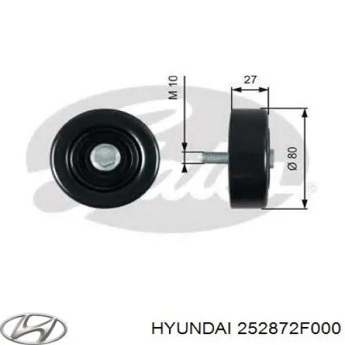 Do koszyka 252872F000 Hyundai/Kia Rolka prowadząca kierunkowa paska rozrządu