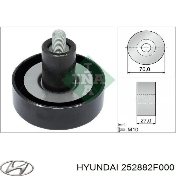 Rolka prowadząca, kierunkowa paska napędowego Hyundai/Kia 252882F000 cena, od 21,63 USD