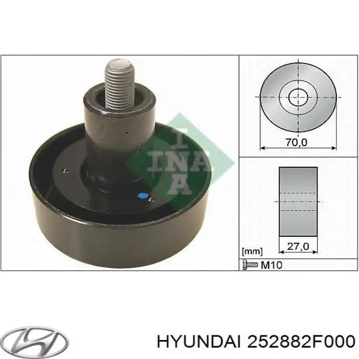 Do koszyka 252882F000 Hyundai/Kia Rolka prowadząca, kierunkowa paska napędowego