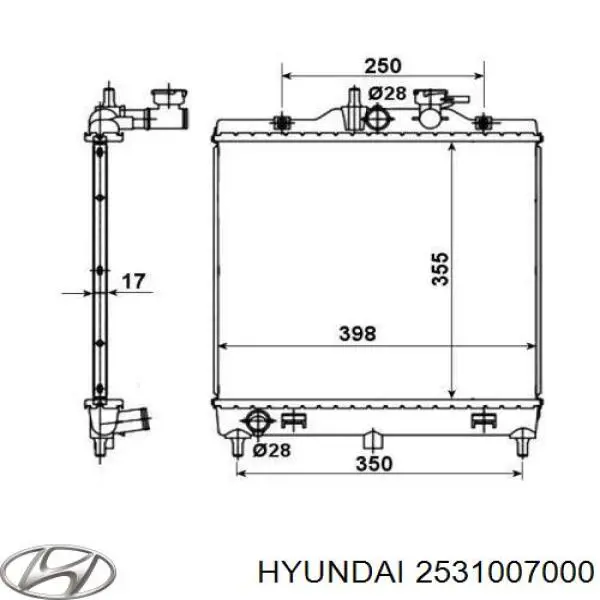 2531007000 Hyundai/Kia Chłodnica silnika