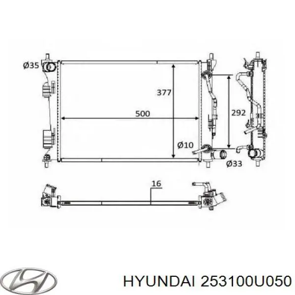 Do koszyka 253100U050 Hyundai/Kia Chłodnica silnika