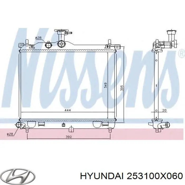 253100X060 Hyundai/Kia Chłodnica silnika