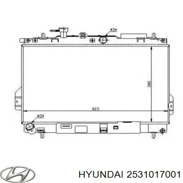 Do koszyka 2531017001 Hyundai/Kia Chłodnica silnika
