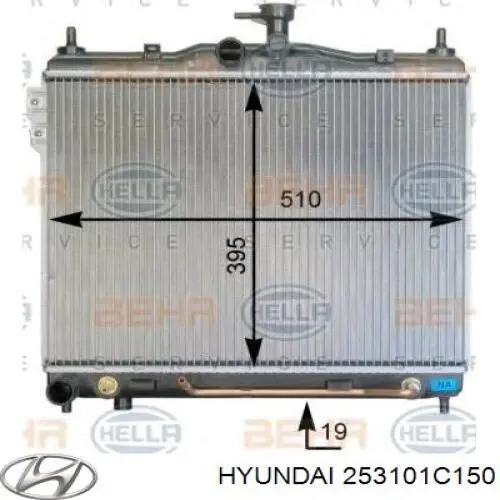 Do koszyka 253101C150 Hyundai/Kia Chłodnica silnika
