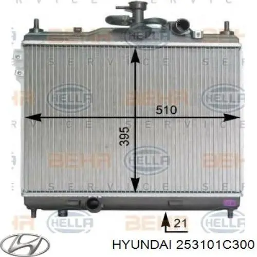 Do koszyka 253101C050 Hyundai/Kia Chłodnica silnika