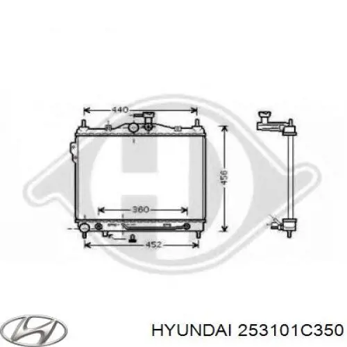 Do koszyka 253101C350 Hyundai/Kia Chłodnica silnika