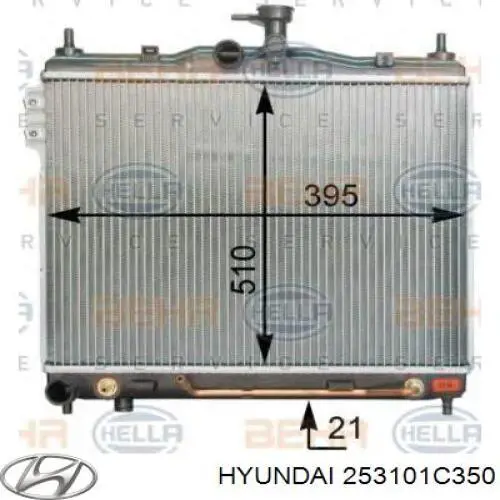Chłodnica silnika 253101C350 Hyundai/Kia