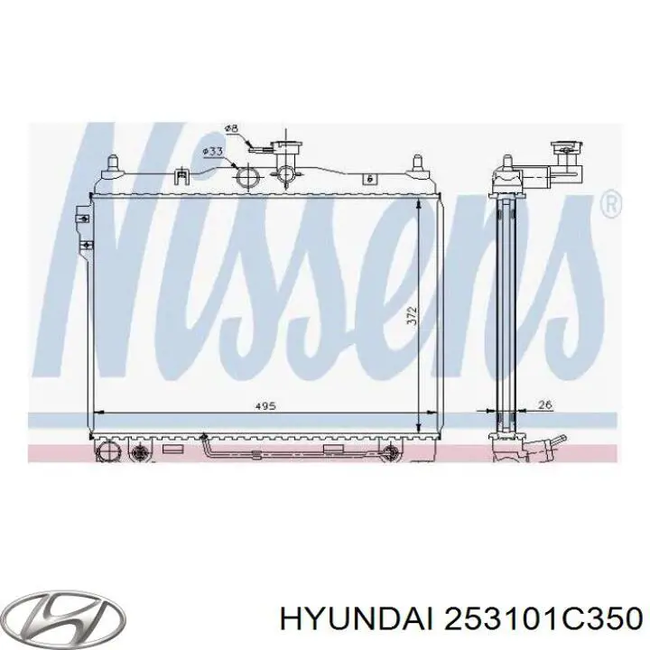 Chłodnica silnika Hyundai/Kia 253101C350