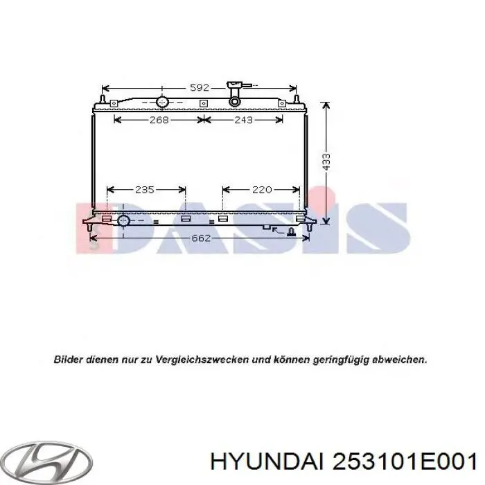 Do koszyka 253101E001 Hyundai/Kia Chłodnica silnika