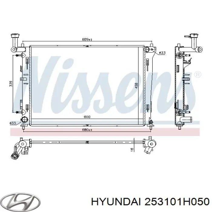 Chłodnica silnika Hyundai/Kia 253101H050 cena, od 115,28 USD