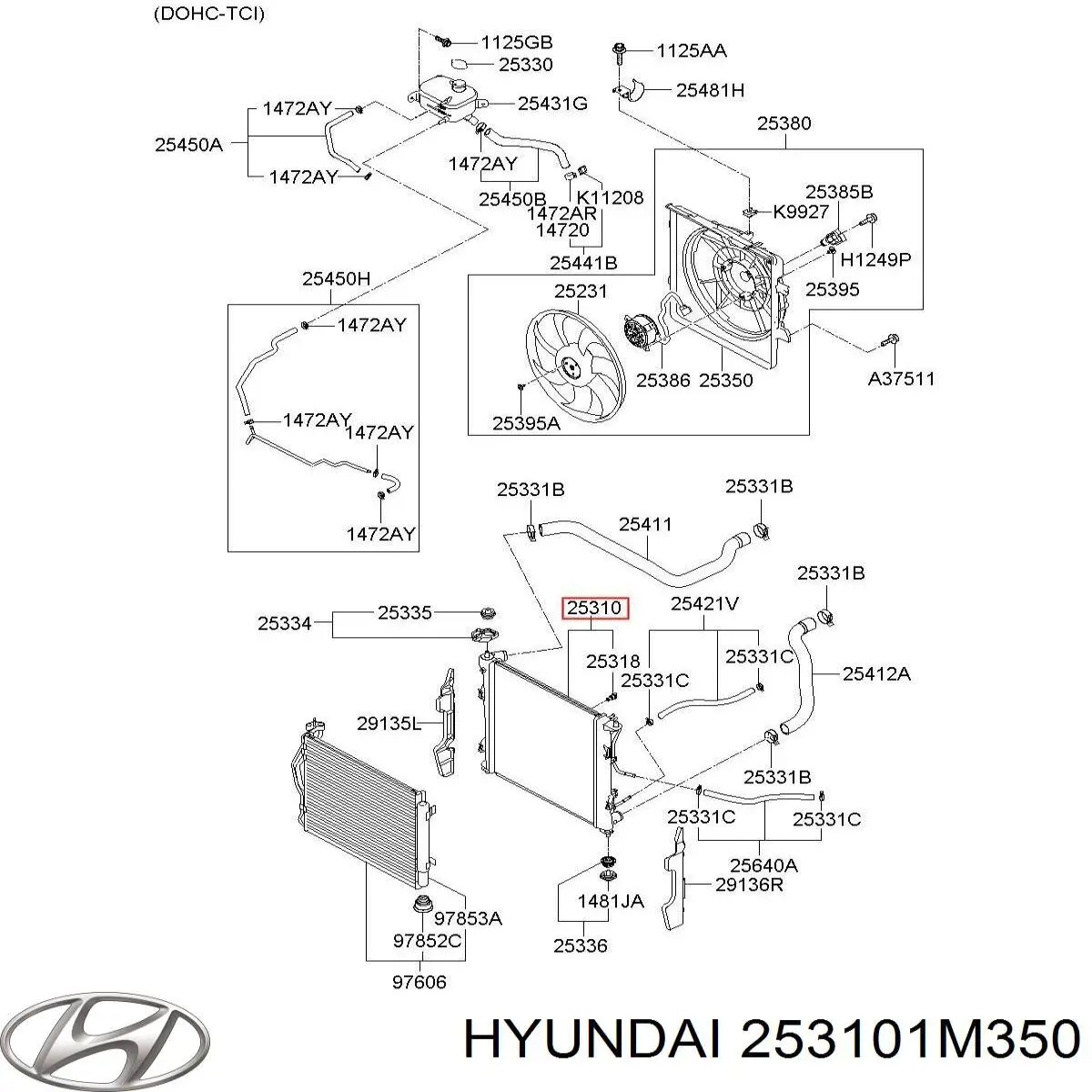 253101M350 Hyundai/Kia Chłodnica silnika