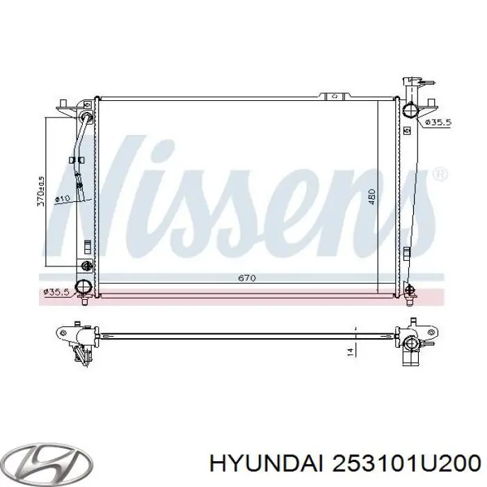 Chłodnica silnika Hyundai/Kia 253101U200 cena, od 111,94 USD