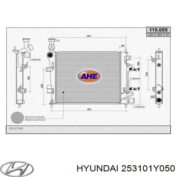 Do koszyka 253101Y050 Hyundai/Kia Chłodnica silnika