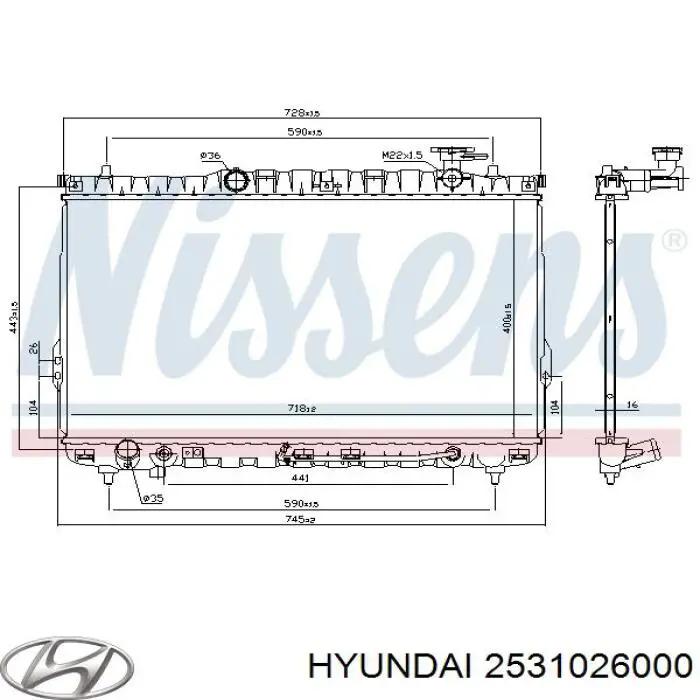 Chłodnica silnika Hyundai/Kia 2531026000 cena, od 120,54 USD