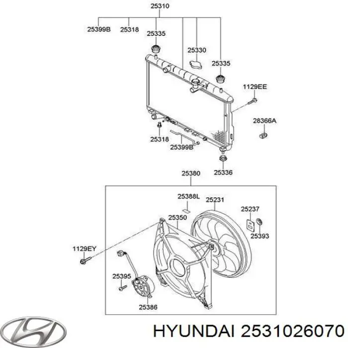 Chłodnica silnika Hyundai/Kia 2531026070 cena, od 120,54 USD
