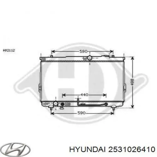 Do koszyka 2531026410 Hyundai/Kia Chłodnica silnika
