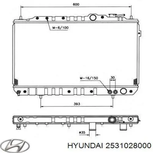 Chłodnica silnika 2531028000 Hyundai/Kia
