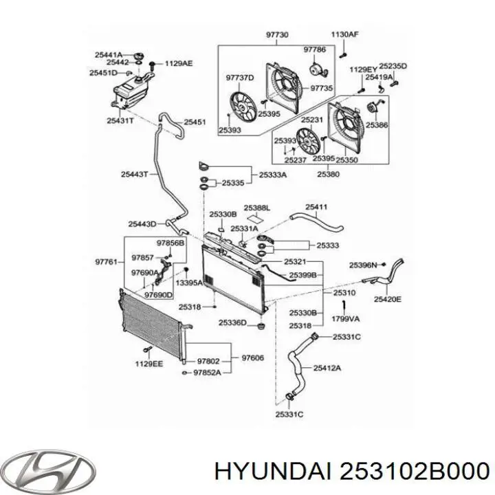 Chłodnica silnika Hyundai/Kia 253102B000 cena, od 121,71 USD