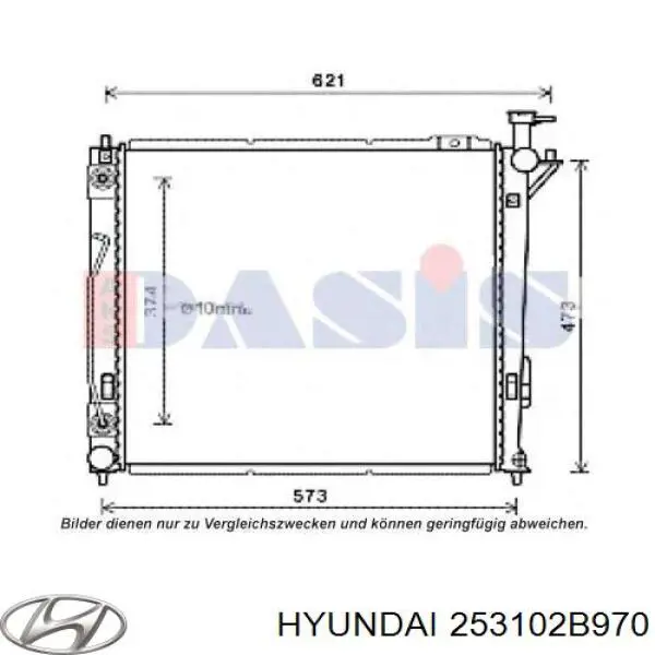 Chłodnica silnika Hyundai/Kia 253102B970 cena, od 156,22 USD