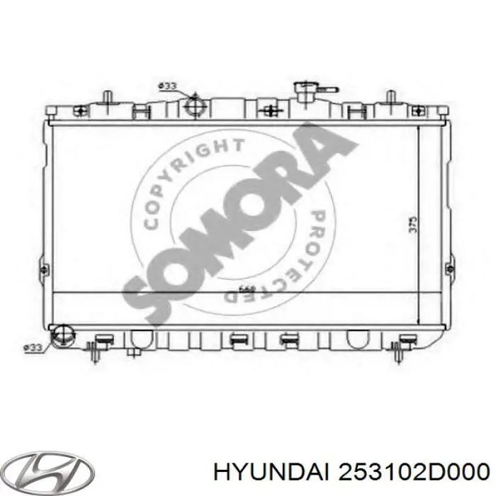 Chłodnica silnika 253102D000 Hyundai/Kia